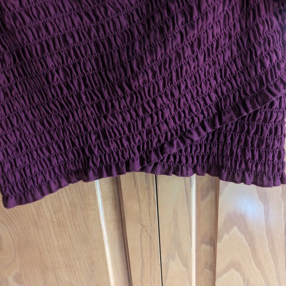 Ambiance Size L Burgundy Crop Off-the-Shoulder Top - Picture 4 of 12